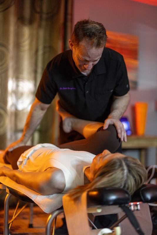 Dr. Bumgarner performing treatment during a house call